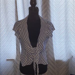 Stripped baby blue and white top